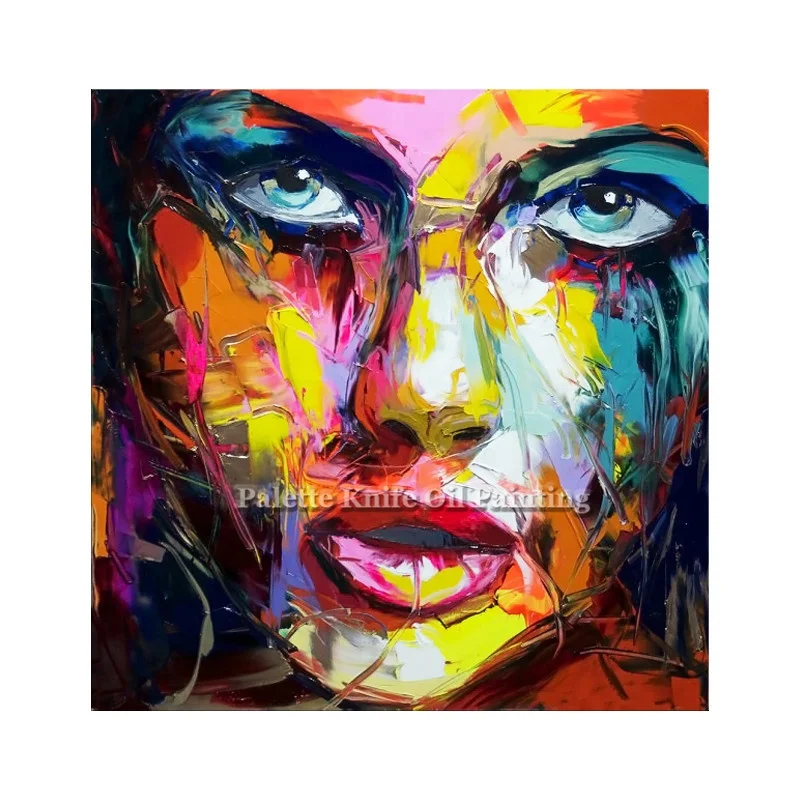 

Modern popular women face Portrait Knife Painting wall Art Oil Paintings other paintings wall art picture cuadros graffiti art, Multi colors