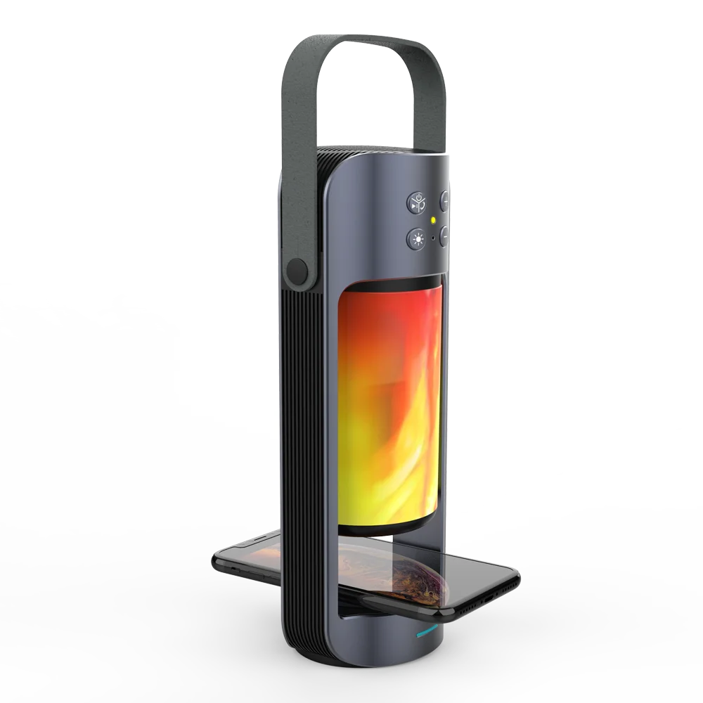 outdoor TWS Bluetooth speaker with fast charger with alpha speaker own design with flame effect light