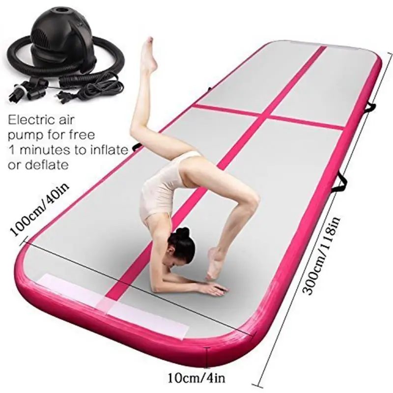 

Free ship10ft/13ft/16ft/20ft/23ft/26ft Inflatable Gymnastics Airtrack Tumbling Mat Air Track Floor Mats with Electric Air Pump, Pink/blue/gray/custom