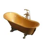 2019 new bathroom golden freestanding clawfoot soaking tub of pearl acrylic sheet material
