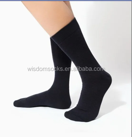

200N knit high quality crew work business dress men black custom socks, Black;white;grey;blue