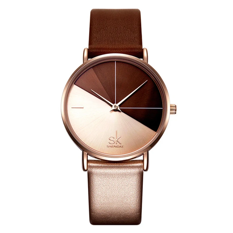 

SK Luxury Leather Watches Women Creative Fashion Quartz Watches For Reloj Mujer 2019 Ladies Wrist Watch SHENGKE relogio feminino