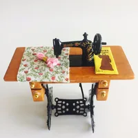 

Retro Vintage Sewing Machine Dollhouse Miniature 1:12 Scale Fairy Doll Home Life Scene For Kid Children Holidays Gift