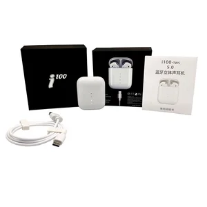 i100 TWS BT V5.0 1: 1 Pop-up wireless charging mini Wireless earbuds earphone