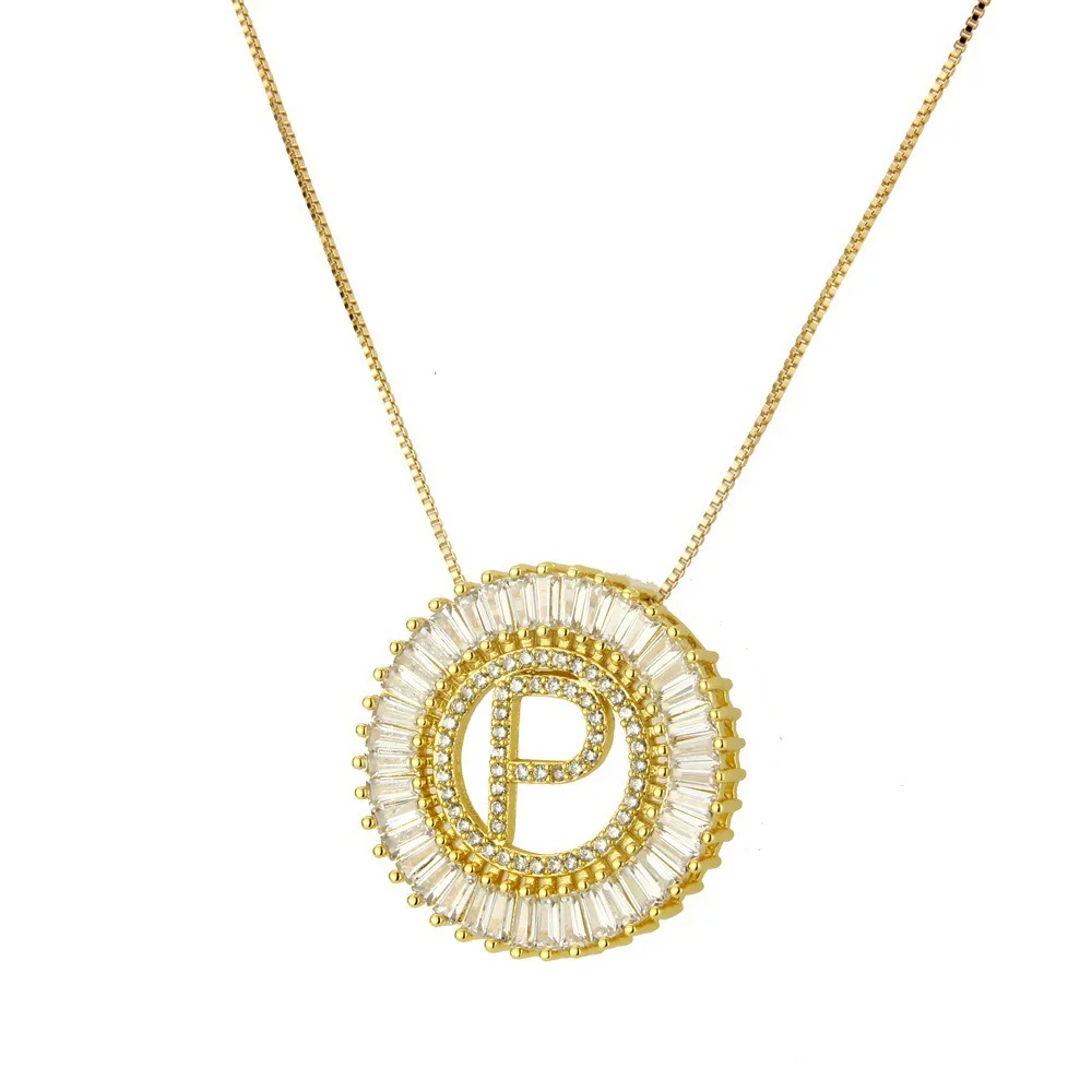 Wholesale Alphabet Pendant Bulk Sale For Zirconia Jewelry Brass Necklace Charms