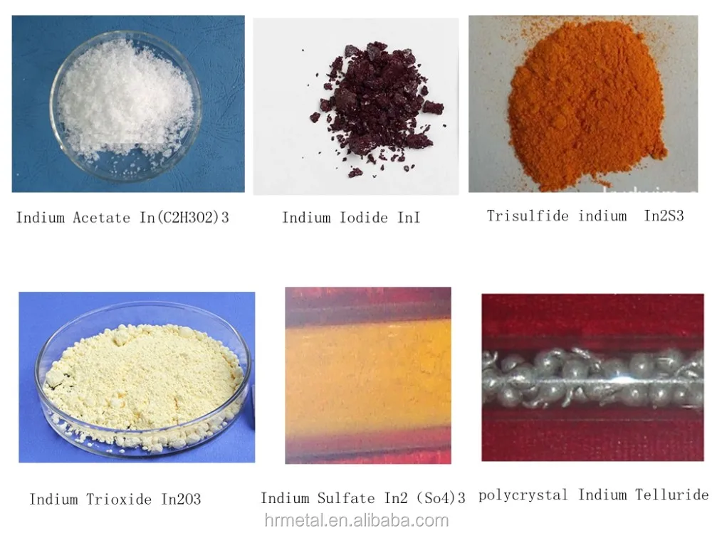 ndium ingot 4N 5N China made high purity 99.99% Indium ingot 