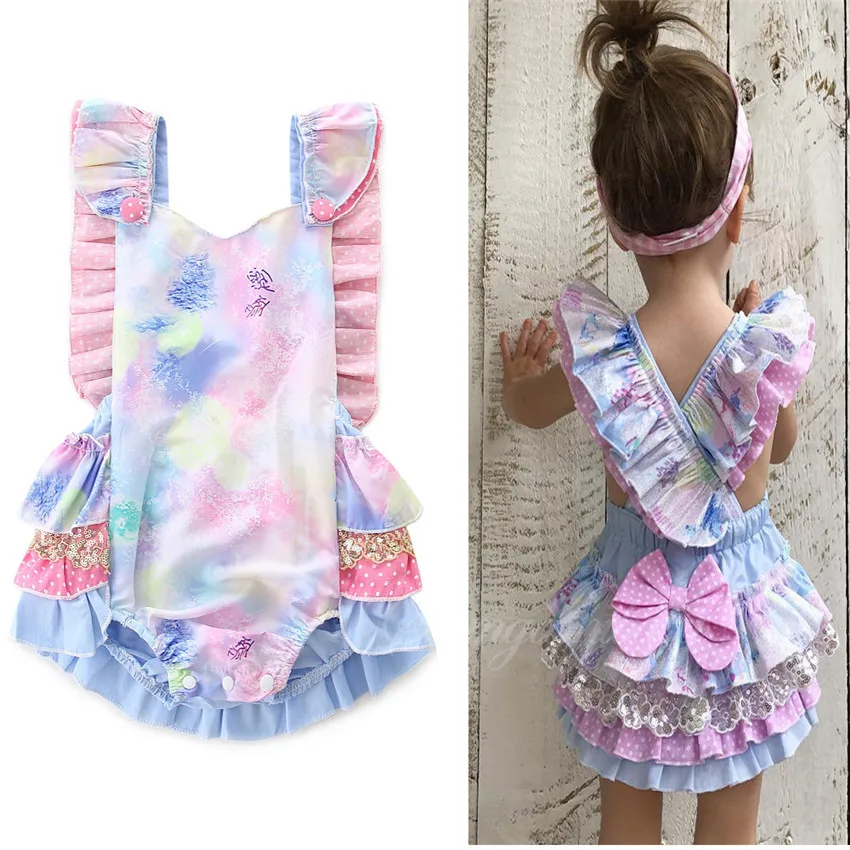 

Cotton Baby Rompers Floral Ruffled Infant Newborn Baby Jumpsuit, Picture