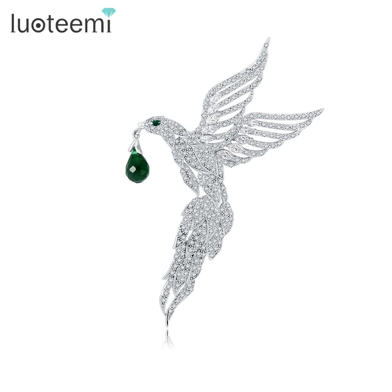 

LUOTEEMI Special New Wholesale European And American Original Design Fashion Christmas Gift Women Retro Large Bird Brooch, N/a