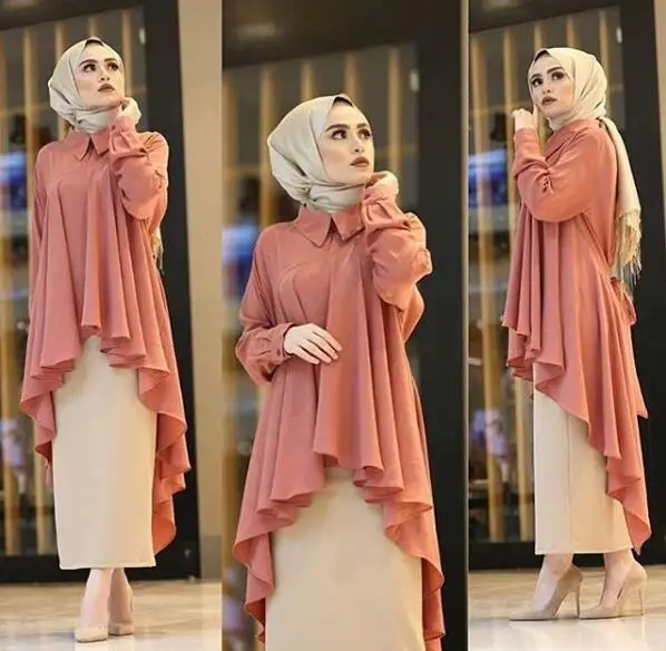 

OEM Muslim casual Blouse Islamic Clothing blouse for muslim women, Black;blue;maroon;navy;pink.