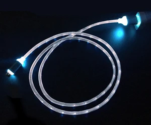 2A fast charge glowing charge cable for iphone charger led lighted charging cable