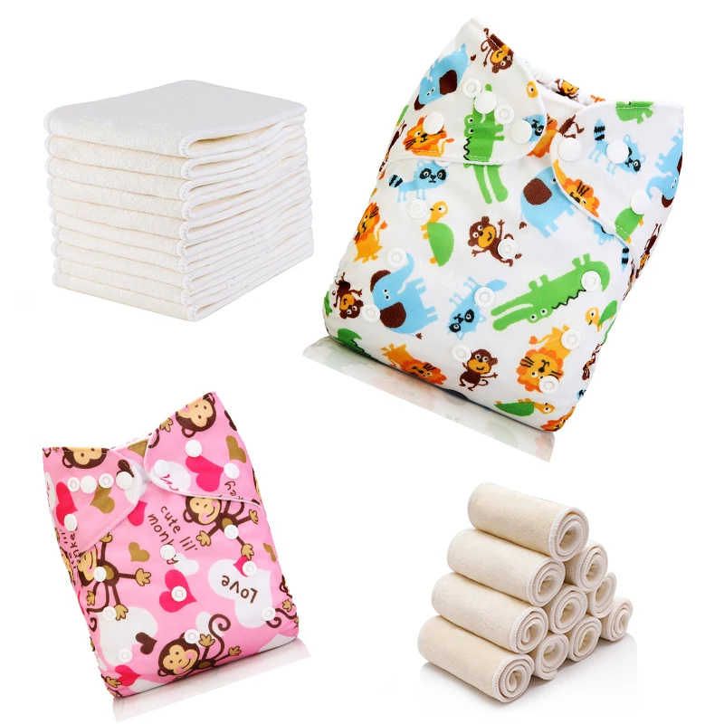 

30Sets Free shipping Hot selling Bamboo cloth baby diaper with insert, Pure color or printed or customized
