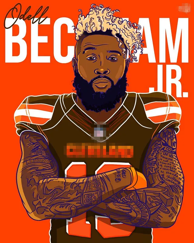 

Odell Beckham Jr 13 Cleveland 6 Baker Mayfield stitched Embroidery Logos