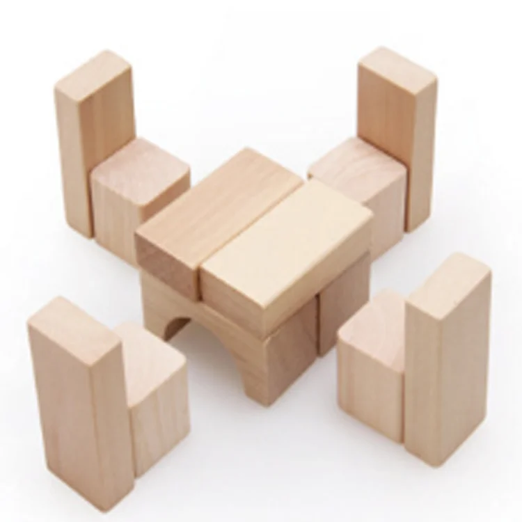 
Wooden toy Natural wood block high quality wooden building block 