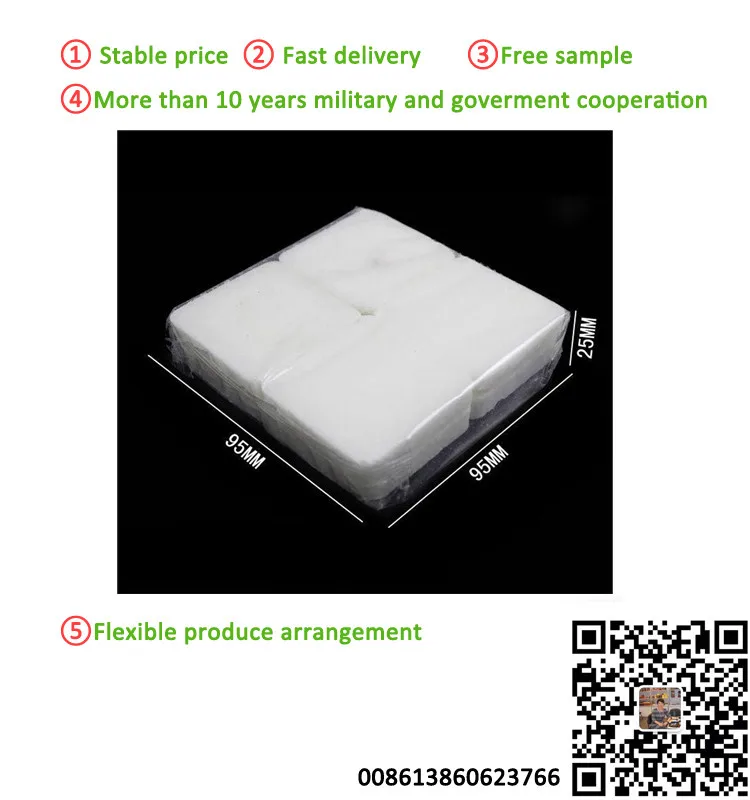 
White hexamine fire starter 