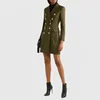 Winter Series Army-green Button-embellished wool and cashmere blend coat