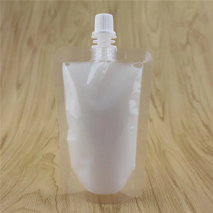 Drink Packaging White Poly Spouted Stand Up Pouch Plastic Spout And Cap ...