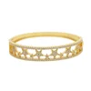 Gold plated 2019 Christmas gift in stock cz paved star cluster bangle for women