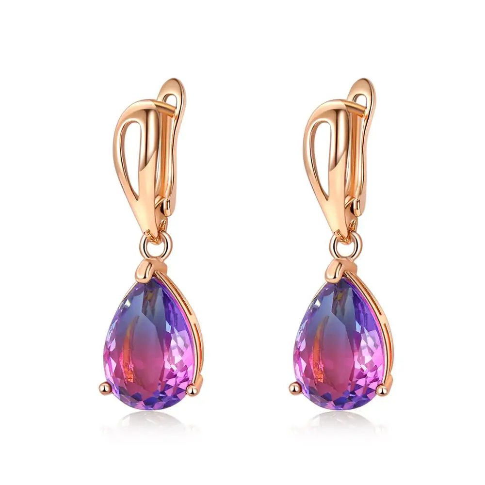 

Yiwu Hainon drop earrings Personality Bright crystal water droplets earrings for women jewelry Christmas present wholesale