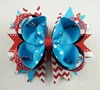 cat in the hat Thing 1 hair bows red blue and white ribbon spikes bows