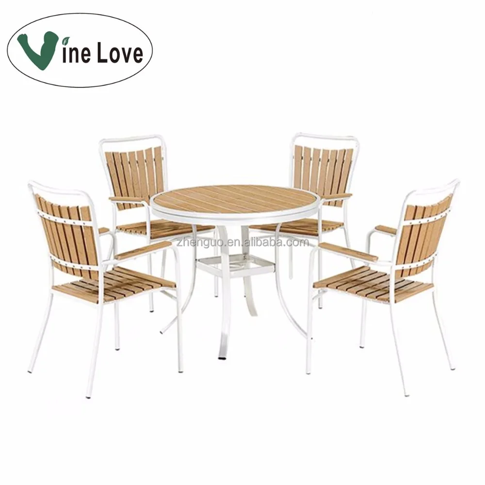 Venta al por mayor plástico blanco conjunto de muebles de jardín-Compre