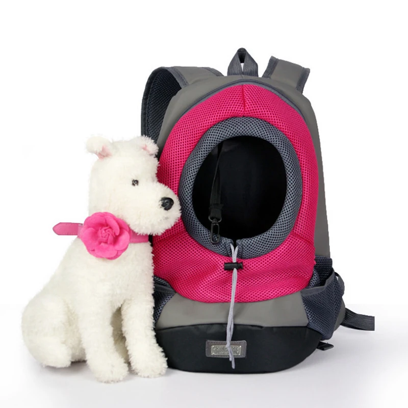 

Pet Carrier Shoulders Back Front Pack Dog Travel Bag Mesh Backpack Head Out Adjustable Shoulder Strap Dog Carrier Bag, Black,blue,gren,red,pink,yellow