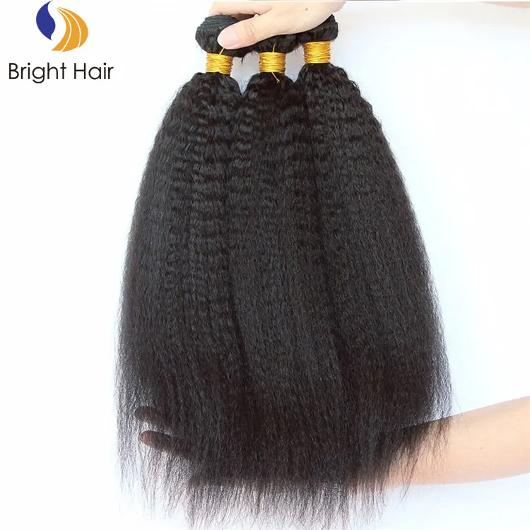 

Big volume Brazilian kinky straight yaki hair weave, Natural black;dark color