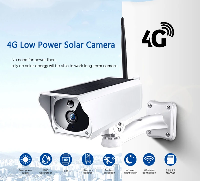 2019 2-way Audio Solar Battery Outdoor WIFI 4G 1080P Camera