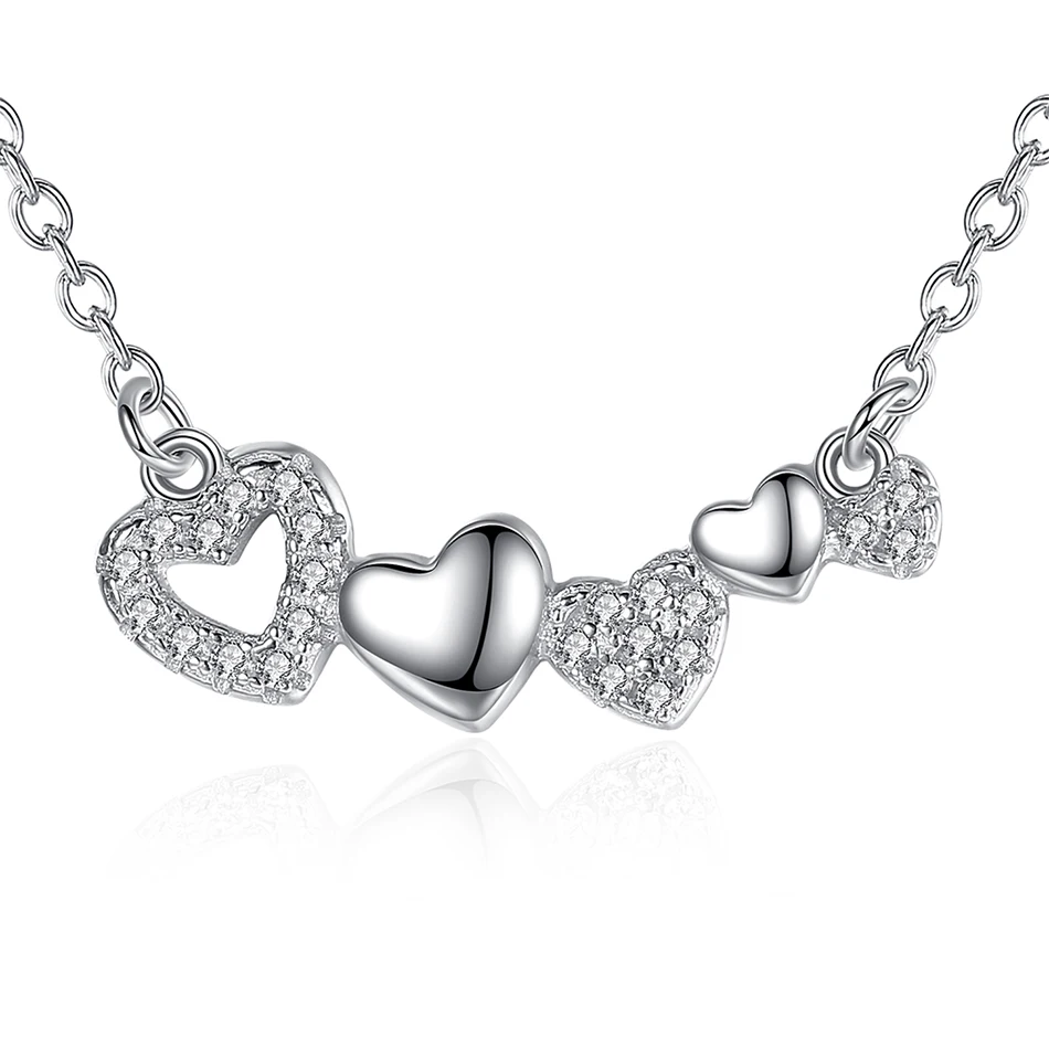 

Authentic 925 Sterling Silver Enamel Love Heart Necklace Fashion Crystal Bead Necklace China Online Shop Women Jewelry