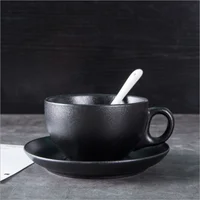 

250ml 200ml black white ceramic coffee cappuccino espresso latte tea cups with saucer