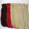 22inch 80g one piece clip in human hair extensions Quad weft clip in hair with 4 clips blonde color