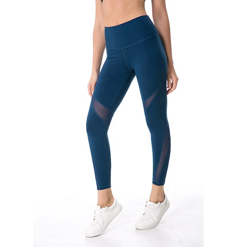 

Bulk Dry Fit Workout Sports Leggings Compression Yoga Mesh Pants Gym Wear Women, Black;blue