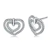 RISE30 New Product Silver Heart Shaped Stud Earring for Girls Jewelry