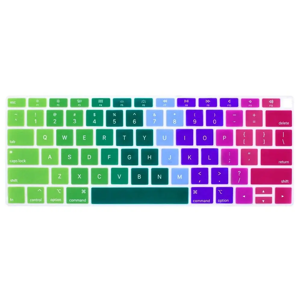 

Colorful Laptop Waterproof Dustproof Silicon Rainbow design Keyboard cover For Macbook Air Pro Touchbar 13