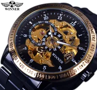 

Winner Watch 2019 Fashion Buy Winner Gold Skeleton Men Automatic Mechanical Stainless Steel Brand Watch Relogio Masculino