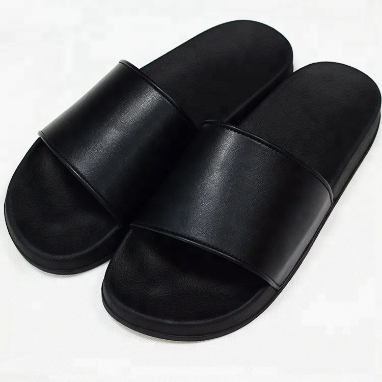  Blank  Sandal  Slide  Custom Logo Slide  Sandal  Slipper Black 