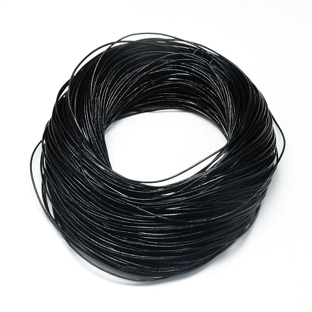 

PandaHall Cowhide Leather Cord Black 3mm about 100yard/bundle, Colors