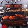 Best sell wholesale Halloween witch pumpkin lamp printed bed sheet 100% polyester 3D bedding set