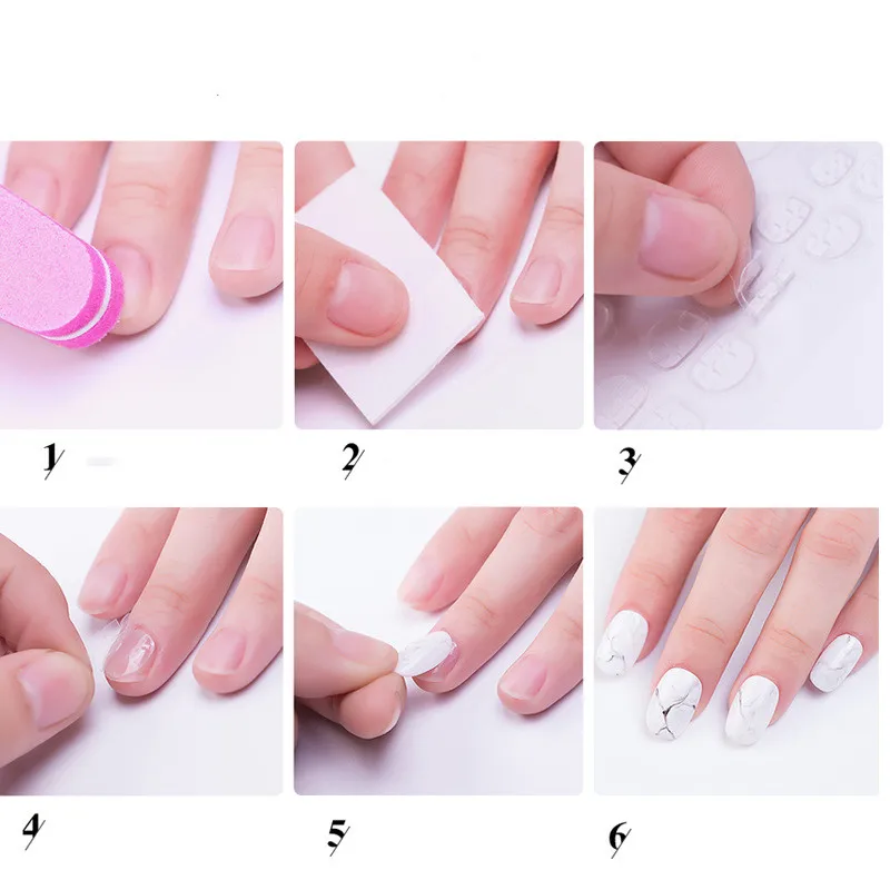 Popular Transparent and Traceless Double Sides Adhesive Jelly Nail Stickers for Girls