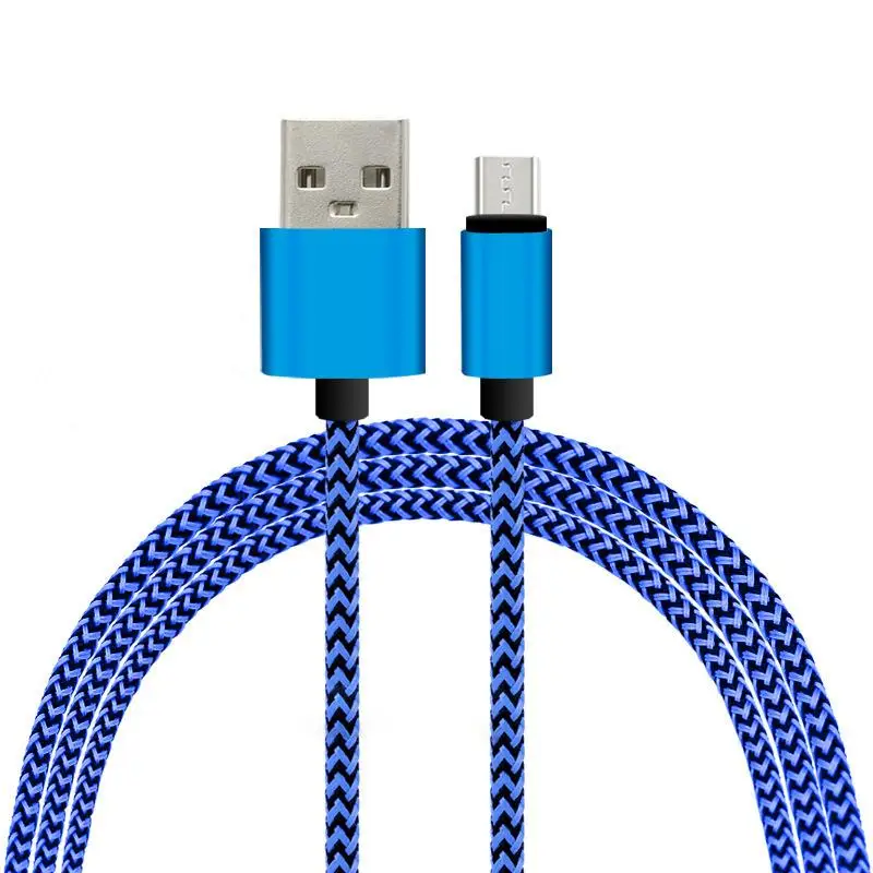 Colorful Nylon Braid 8Pin Micro USB Cable Mobile Phone Audio Input Adapter  Smart Cable for Samsung, for Android