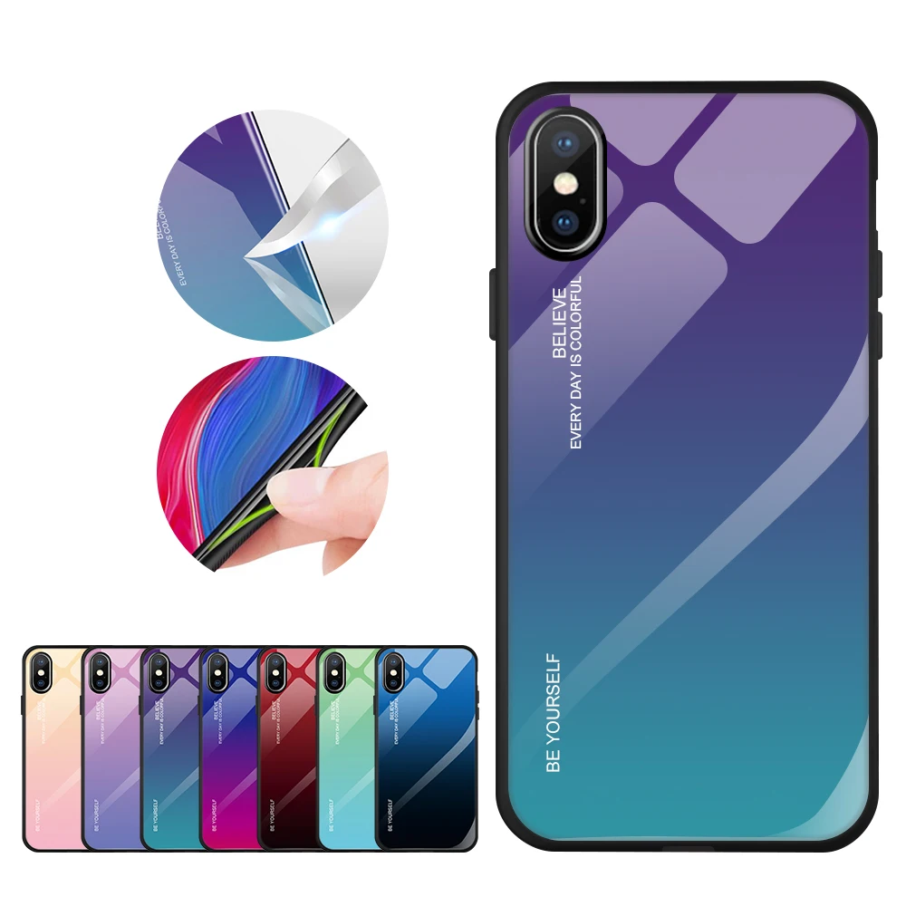 

2019 New design  luxury glitter tempered glass mobile phone case cover wholesale soft tpu smart cell phone case