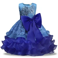 

Princess Bow Girl Dress Summer 2019 Tutu Wedding Birthday Party Dresses For Girls Children's Costume Teenager Prom