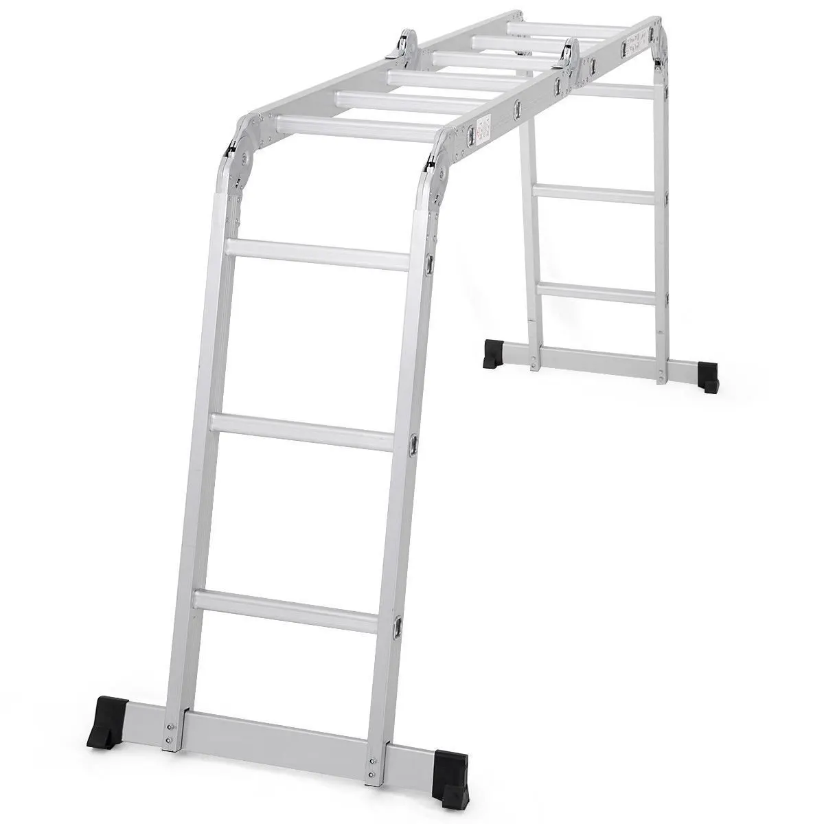 Aluminum Ladder Folding Step Ladder Scaffold Extendable Multi-Purpose Heavy Duty 