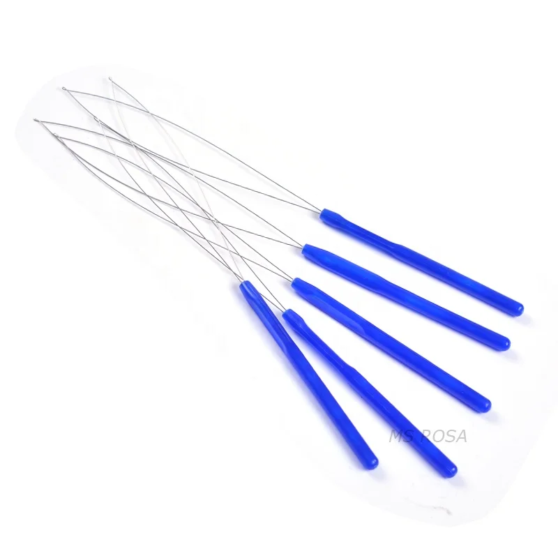 

Wholesale plastic hook needle threader for hair extensions tools, Black,yellow,blue,pink,rose,red