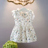 

Sleeveless infant toddler flower girl printed design summer female baby dress