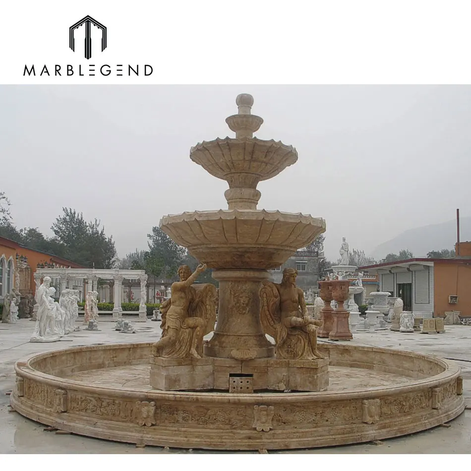 
Gorgeous Hand-Carved Natural Stone White Marble Lady Venus Fountain 