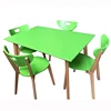 Cheap design wooden modern dining table and chair chairs set