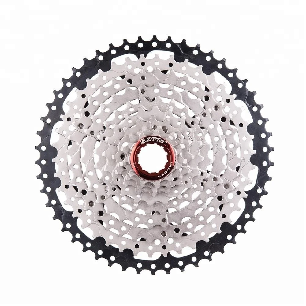 

ZTTO 9 Speed 11-50T Wide Ratio Mountain Bike Bicycle Freewheel Cassette, Silver black