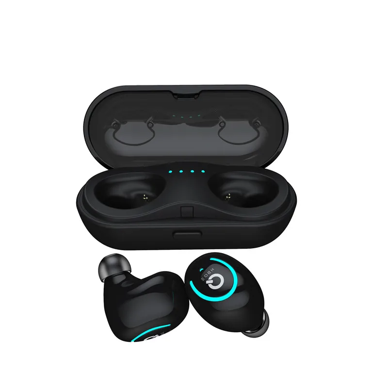 

amazon top seller 2019 HBQ-Q18 ture wireless bluetooth earbuds tws 5.0 stereo earphone headphones with charge case