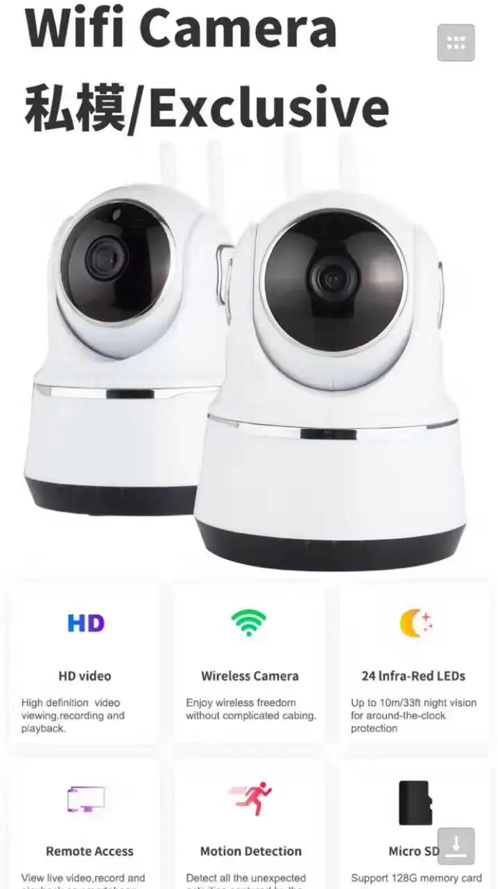 Factory price Smart Camera HD ants webcam mini 720P IP camera P2P Full HD Spy Clock