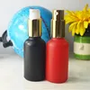 Free sampls 30ml white/black colored frosted perfume glass dropper bottle with pump sprayer cap 30 ml